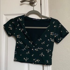 Green Floral Brandy Melville Shirt